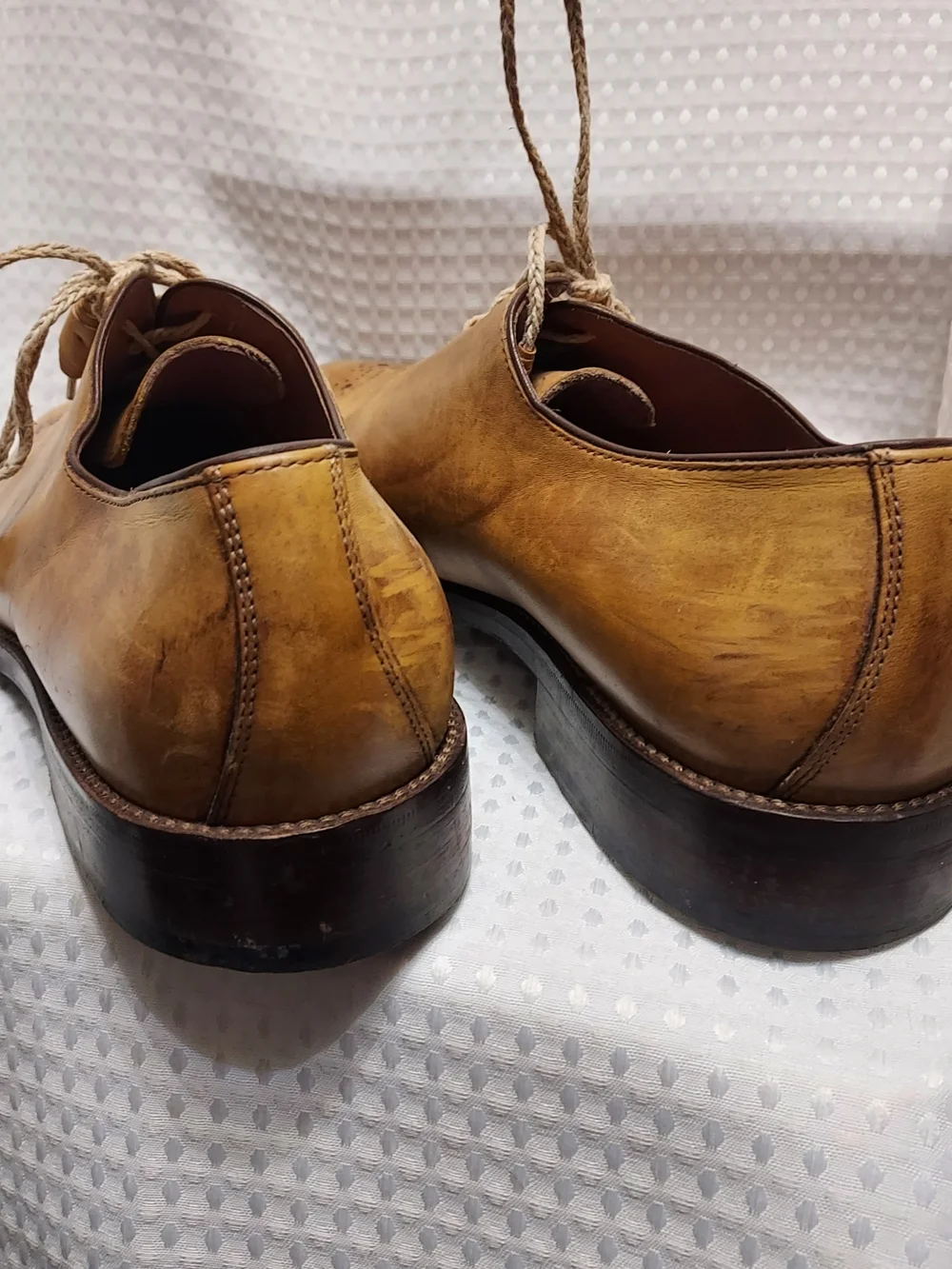 Calzoleria Toscano Men's Cognac Leather Lace-Up Brogue Derbys